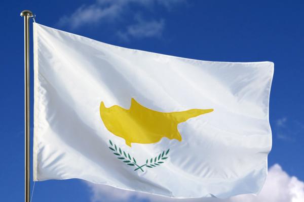 Flag of Cyprus with sky
