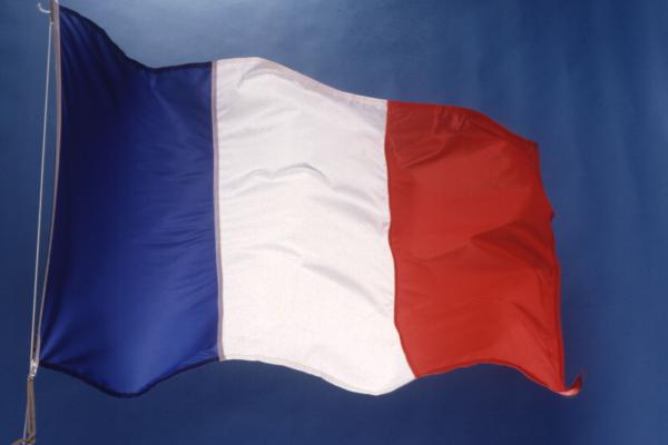 Flag of France with sky