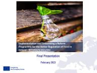 Thumbnail for Implementation and embedding a reform programme for the better regulation of food in Ireland report