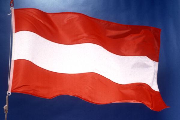 Flag of Austria with sky
