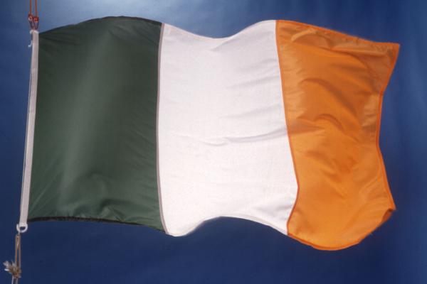 Flag of Ireland with sky