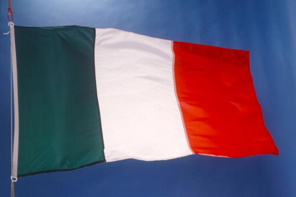 Flag of Italy with sky
