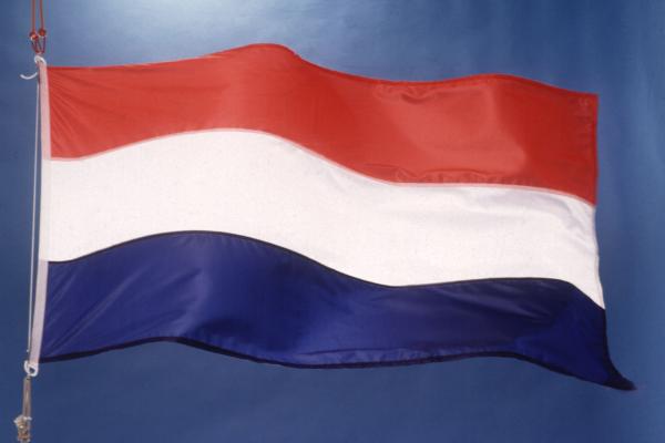 Flag of the Netherlands with sky