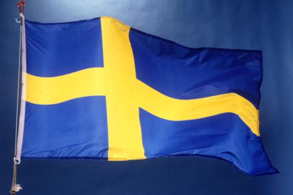 Flag of Sweden with sky