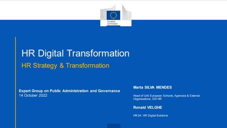 HR Digital Transformation at the European Commission