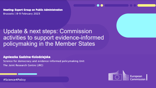 Day 1 - European Commission activities to support evidence-informed policymaking in the Member States cover